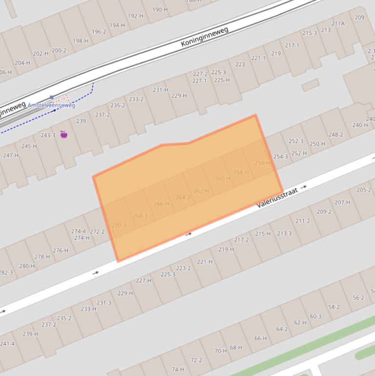 Kaart van postcodegebied 1075GM.