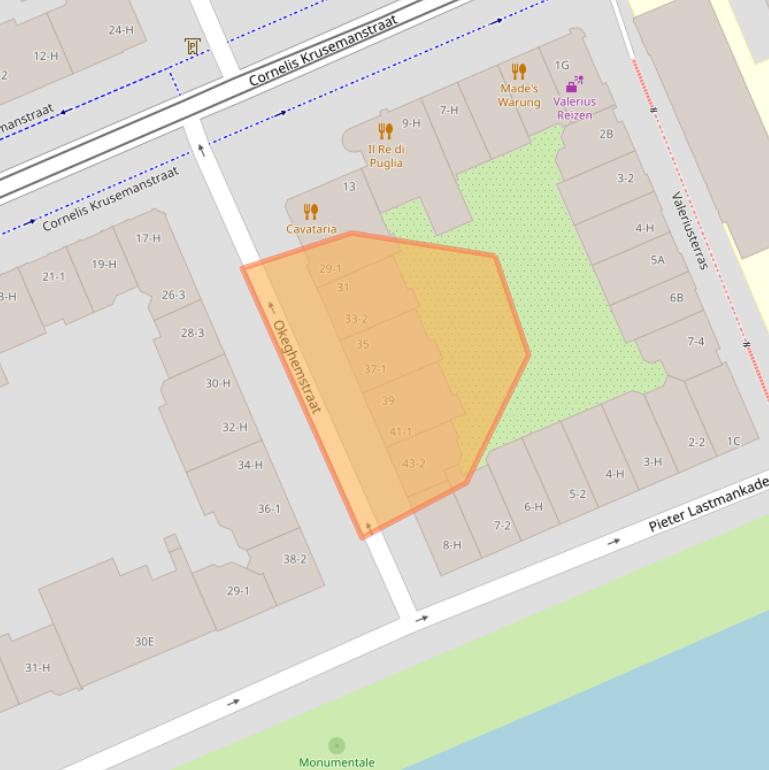 Kaart van postcodegebied 1075PL.