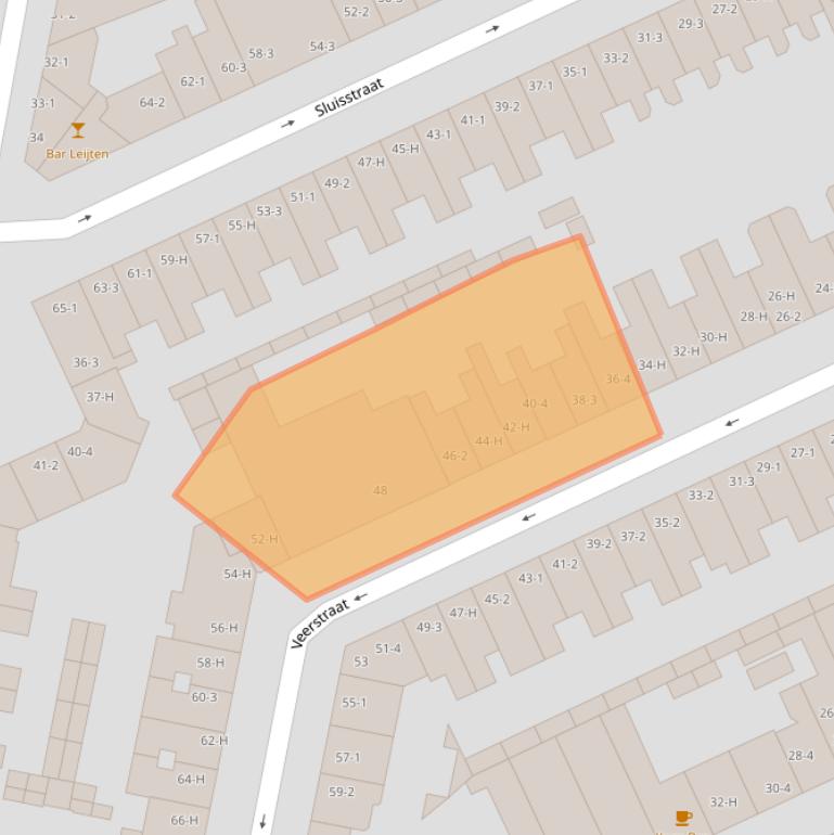 Kaart van postcodegebied 1075SW.