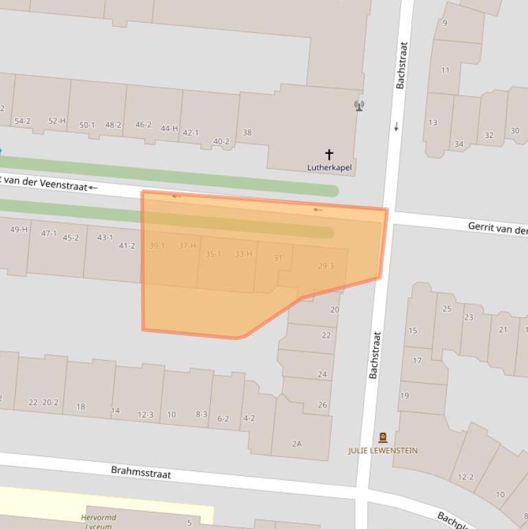 Kaart van postcodegebied 1077DN.