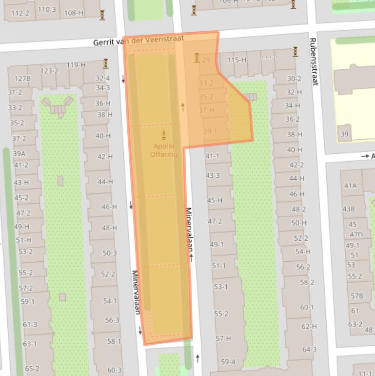 Kaart van postcodegebied 1077NL.