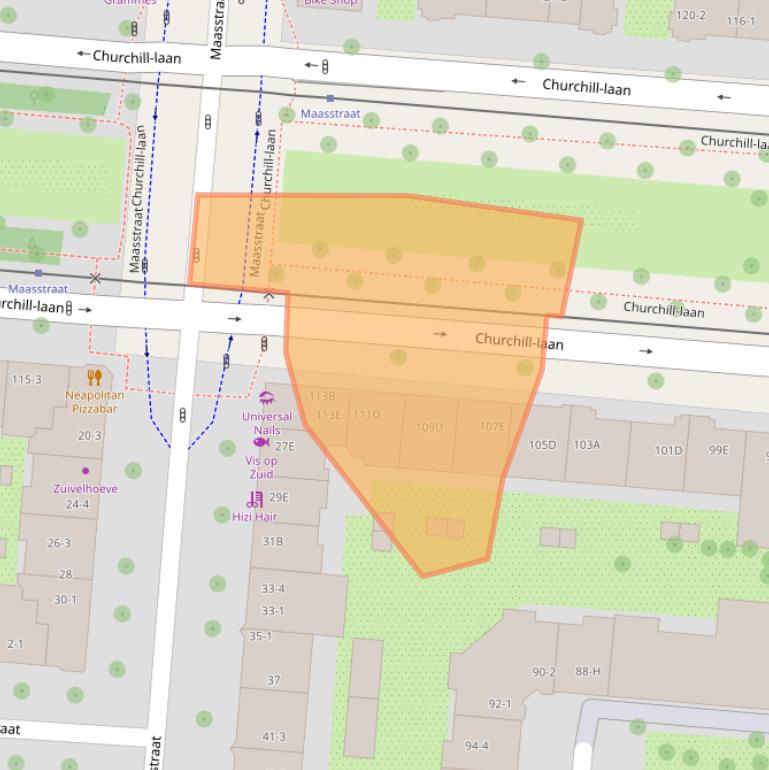 Kaart van postcodegebied 1078DM.