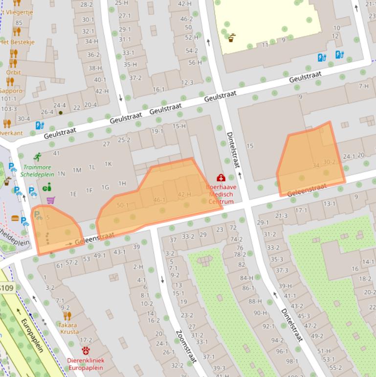 Kaart van postcodegebied 1078LG.