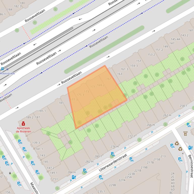 Kaart van postcodegebied 1079AM.