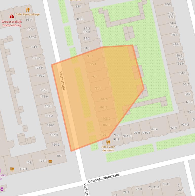 Kaart van postcodegebied 1079JC.