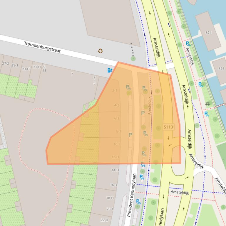Kaart van postcodegebied 1079NB.