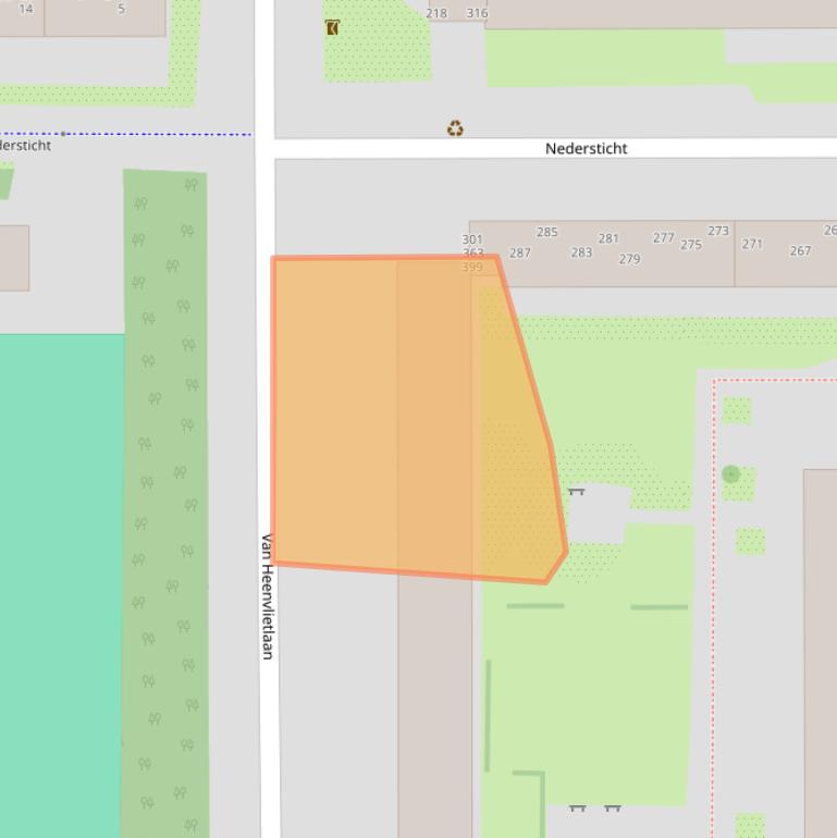 Kaart van postcodegebied 1083VZ.