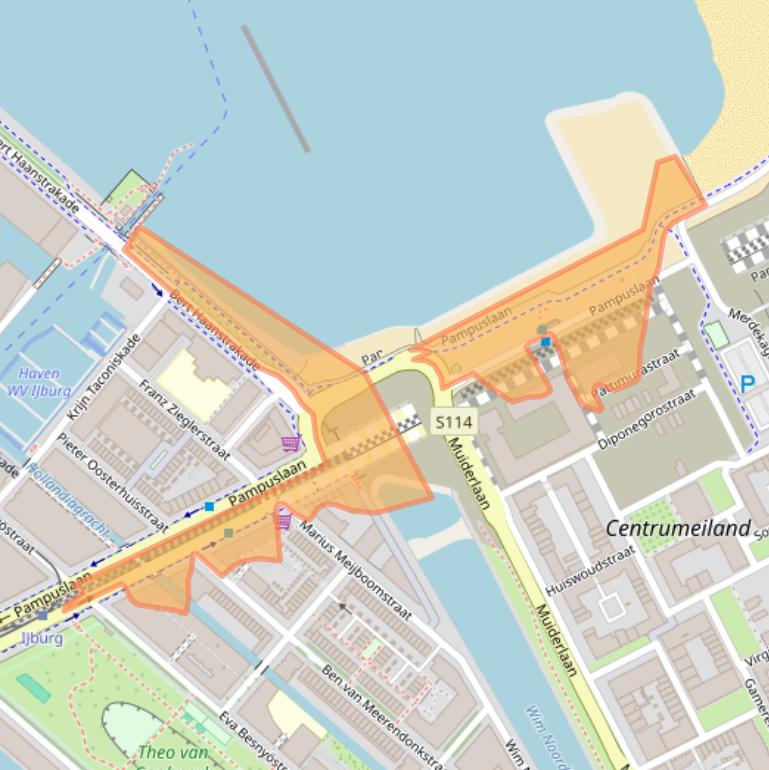 Kaart van postcodegebied 1087LA.