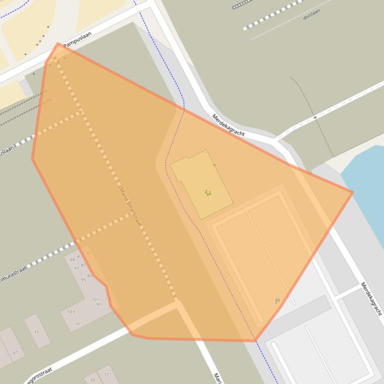 Kaart van postcodegebied 1087WB.