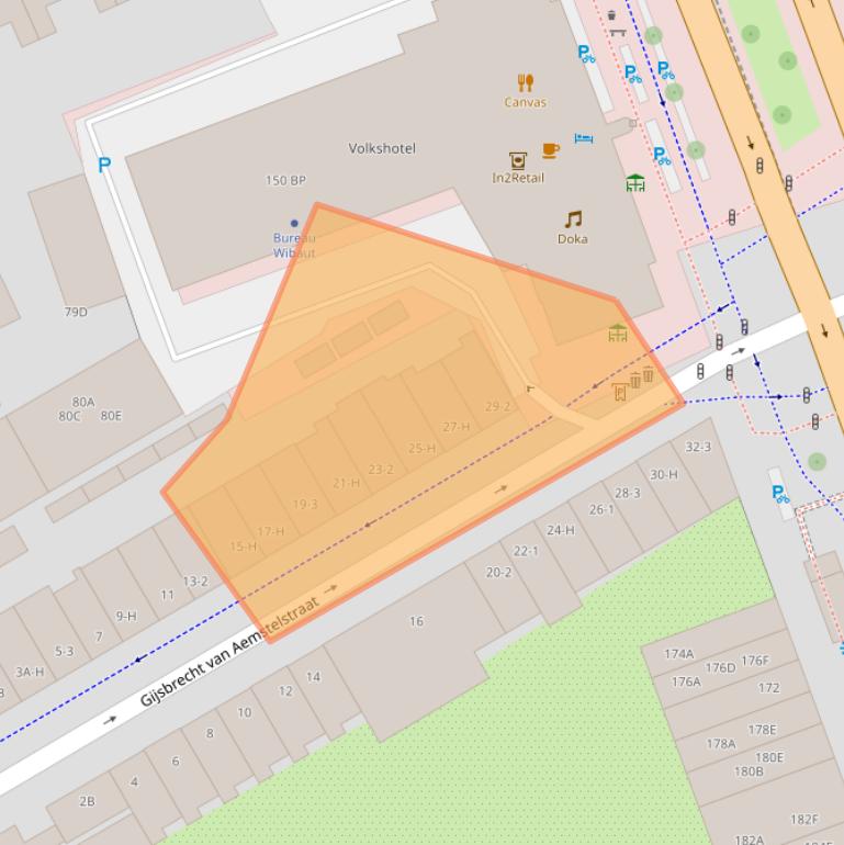 Kaart van postcodegebied 1091TB.