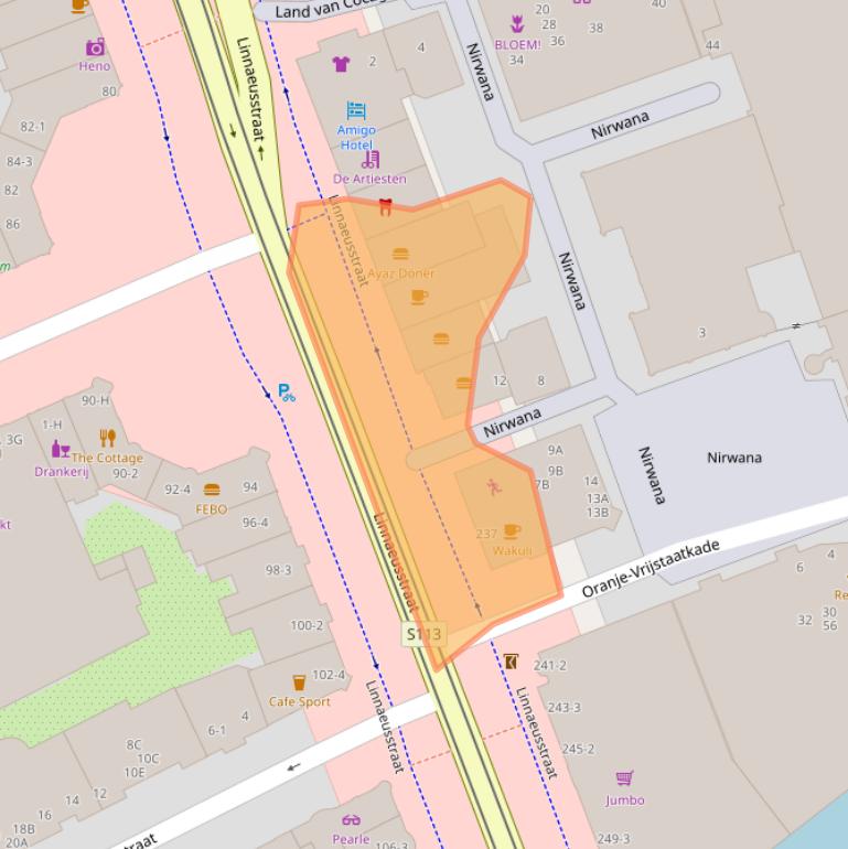 Kaart van postcodegebied 1093EP.