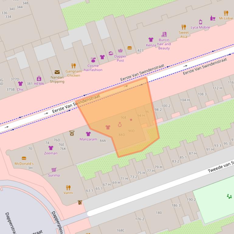 Kaart van postcodegebied 1093GJ.