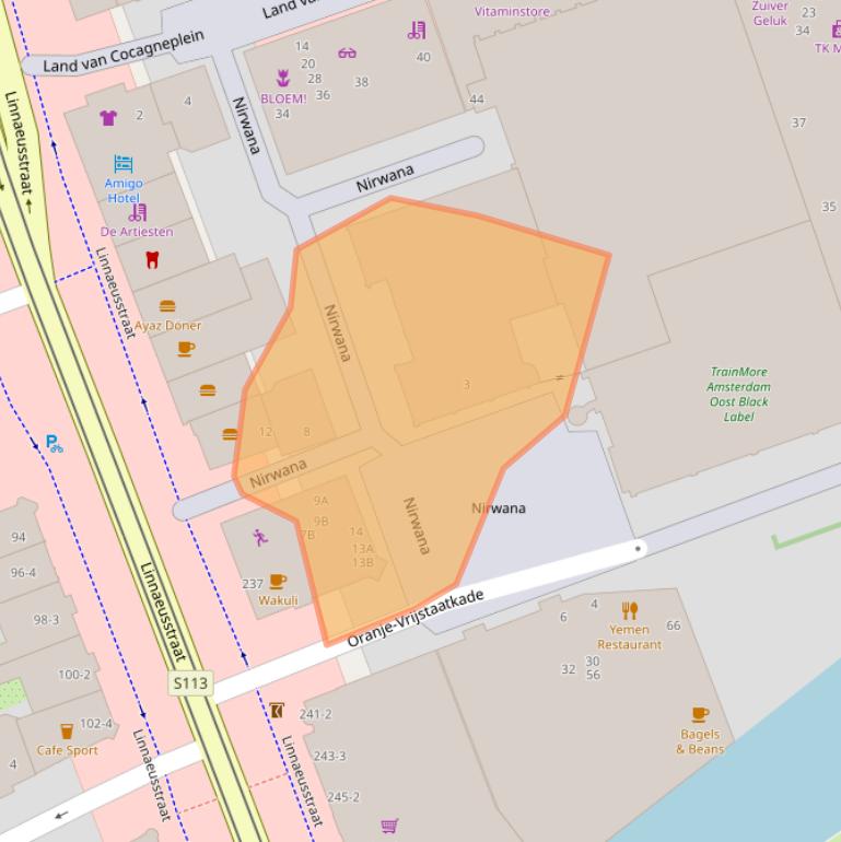 Kaart van postcodegebied 1093NA.