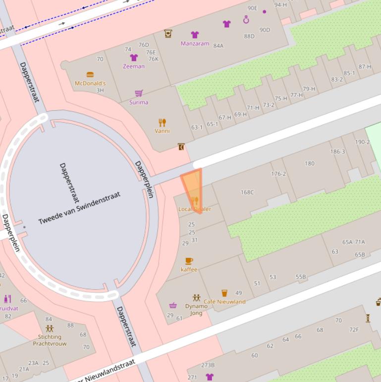 Kaart van postcodegebied 1093VZ.