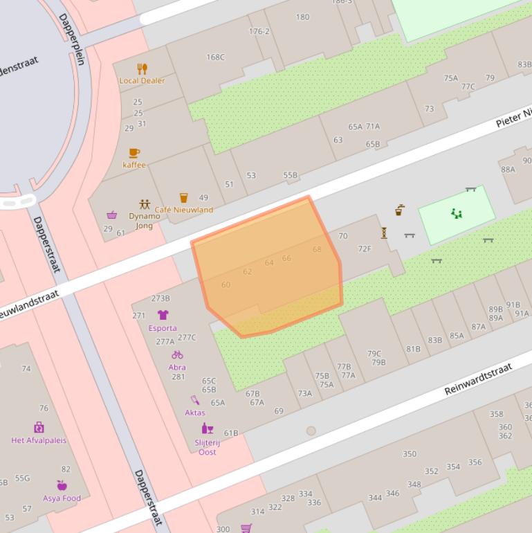 Kaart van postcodegebied 1093XV.