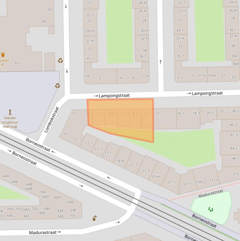 Kaart van postcodegebied 1094AT.