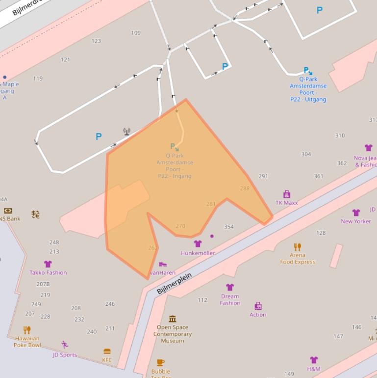 Kaart van postcodegebied 1102DG.