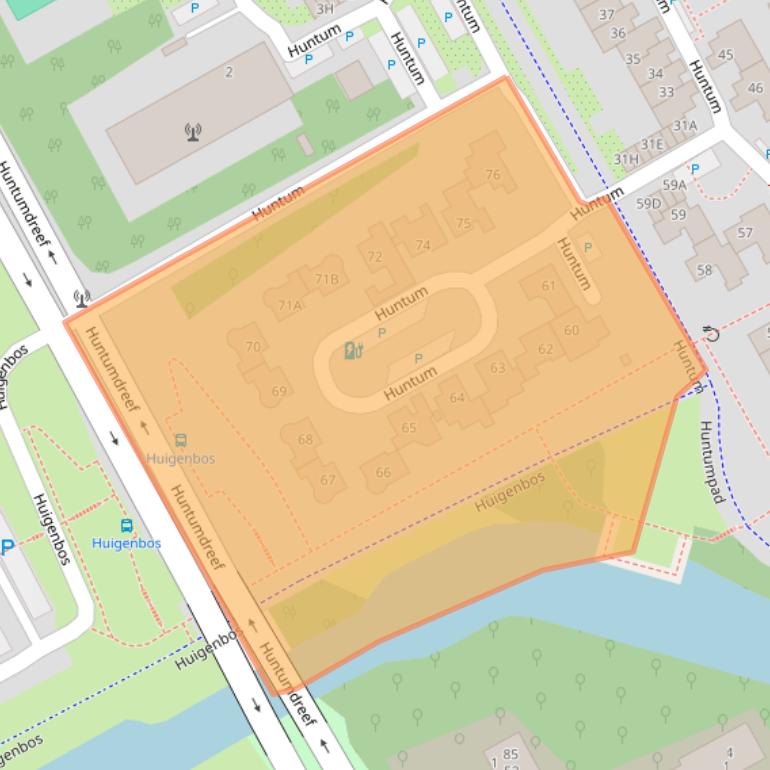 Kaart van postcodegebied 1102JC.