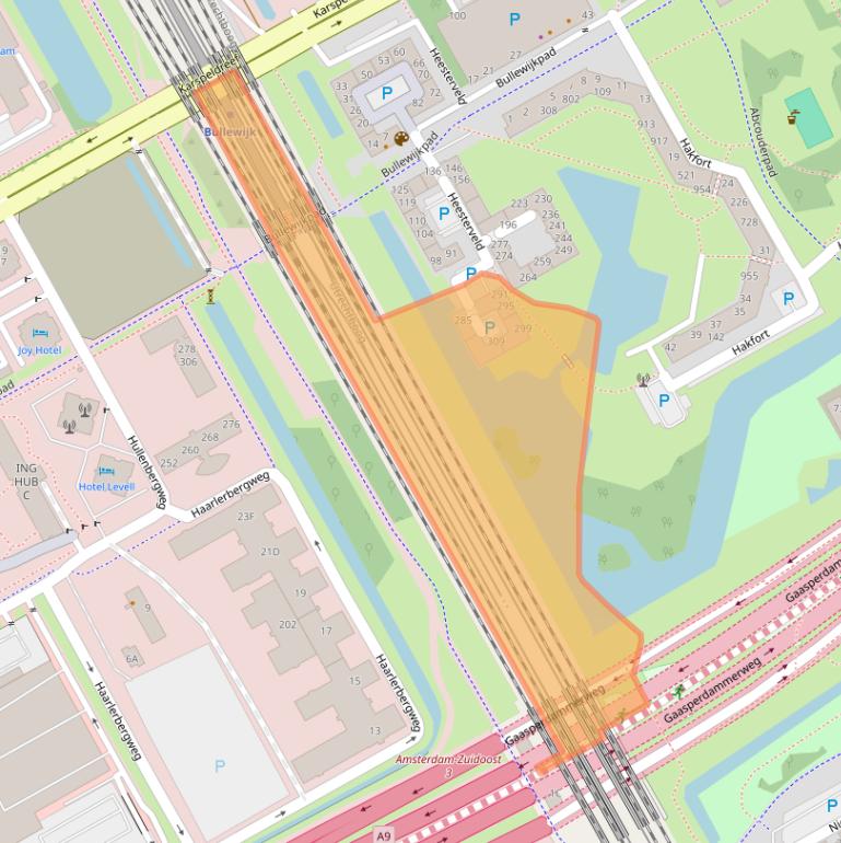 Kaart van postcodegebied 1102SE.