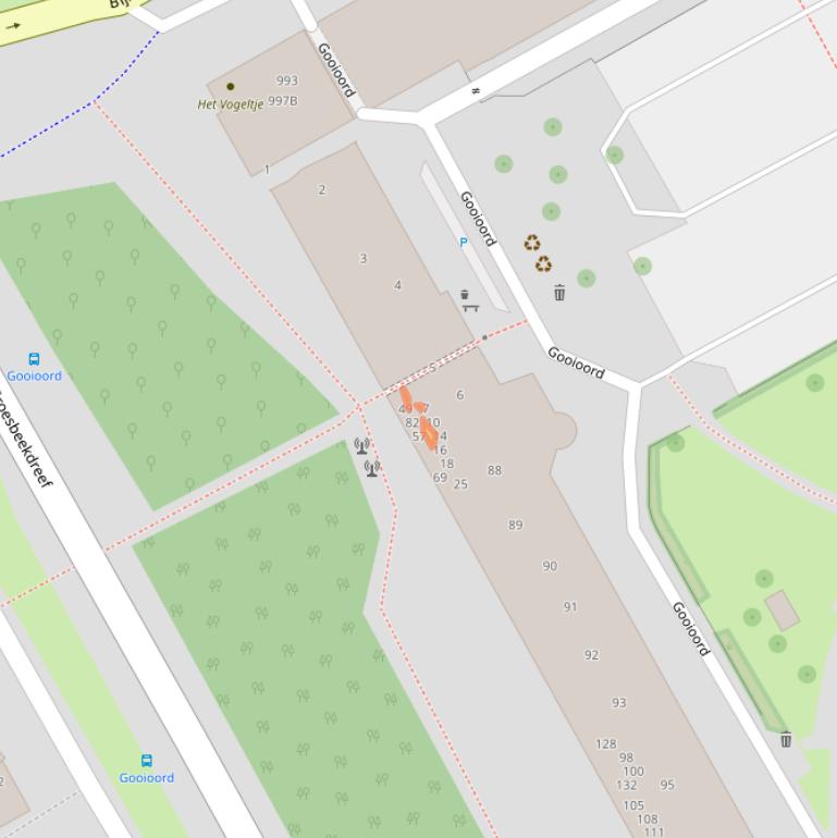 Kaart van postcodegebied 1103CC.