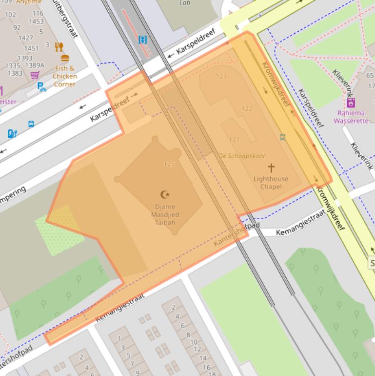 Kaart van postcodegebied 1104CH.