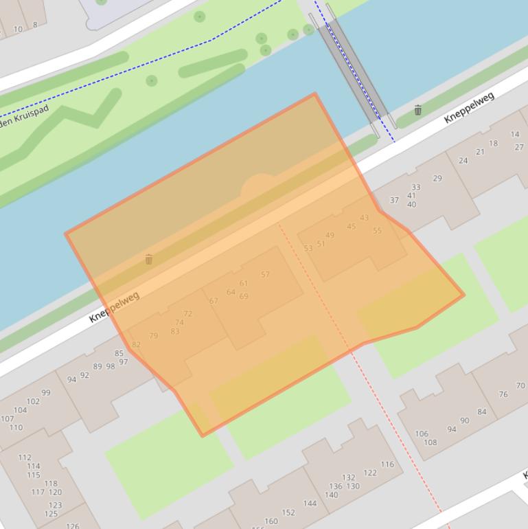 Kaart van postcodegebied 1104MB.