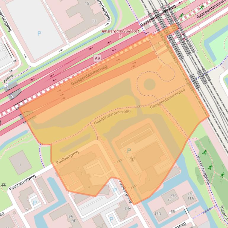 Kaart van postcodegebied 1105AG.