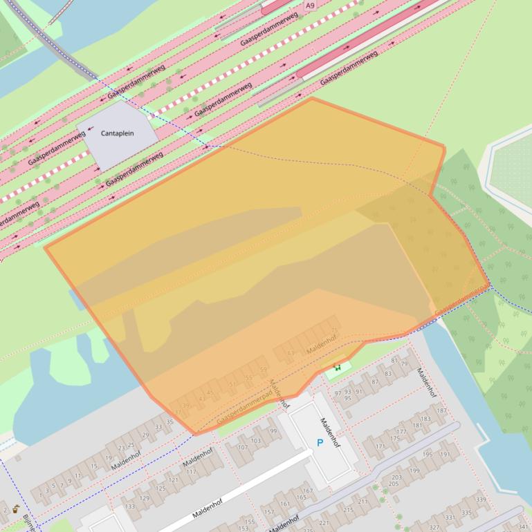 Kaart van postcodegebied 1106EB.