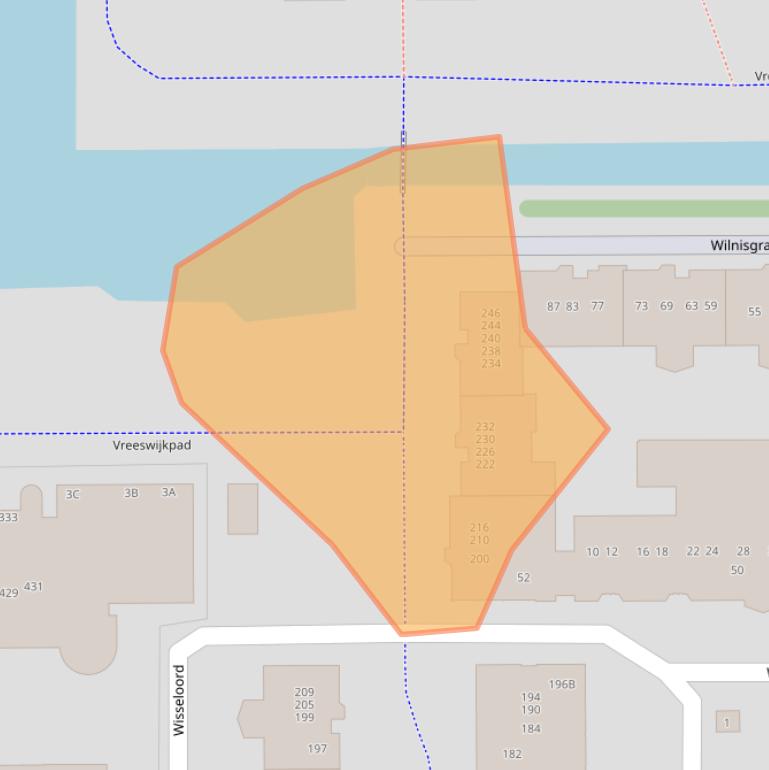 Kaart van postcodegebied 1106MD.