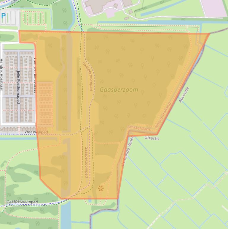 Kaart van postcodegebied 1106ZT.