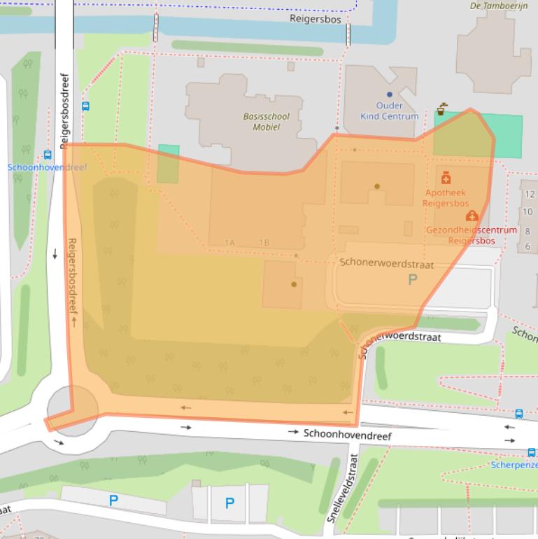 Kaart van postcodegebied 1107GA.