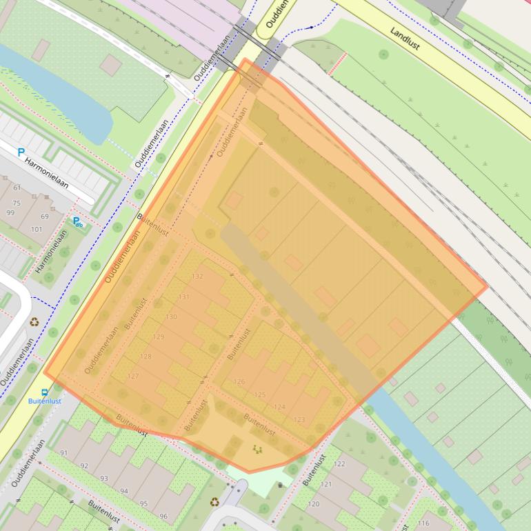 Kaart van postcodegebied 1111JR.