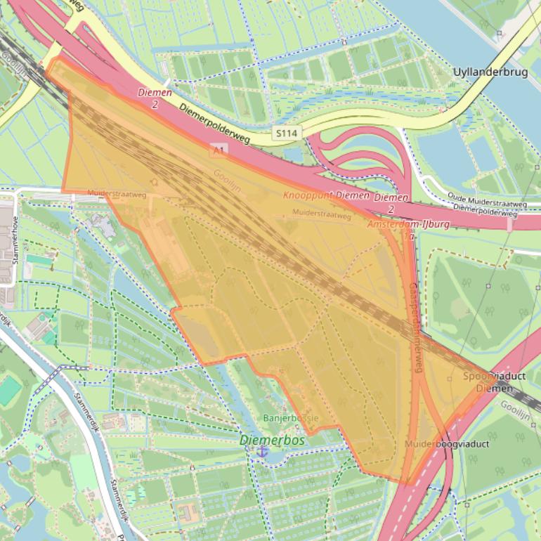 Kaart van postcodegebied 1111PV.