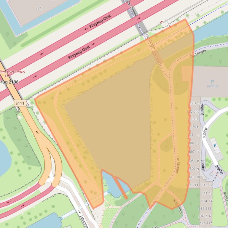 Kaart van postcodegebied 1115TX.