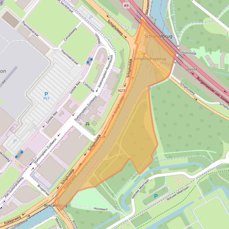 Kaart van postcodegebied 1117BJ.