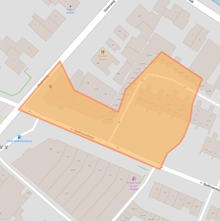 Kaart van postcodegebied 1171DC.