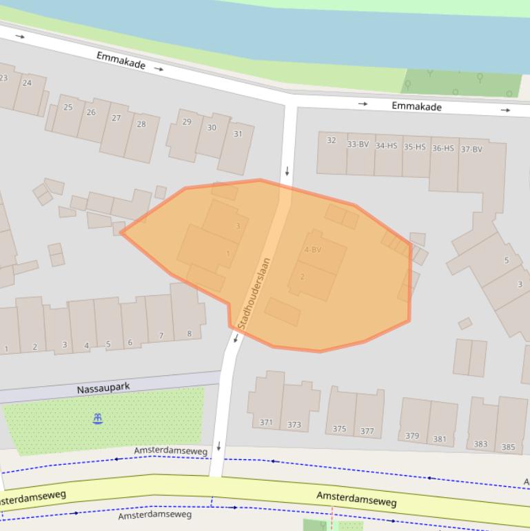 Kaart van postcodegebied 1182AX.