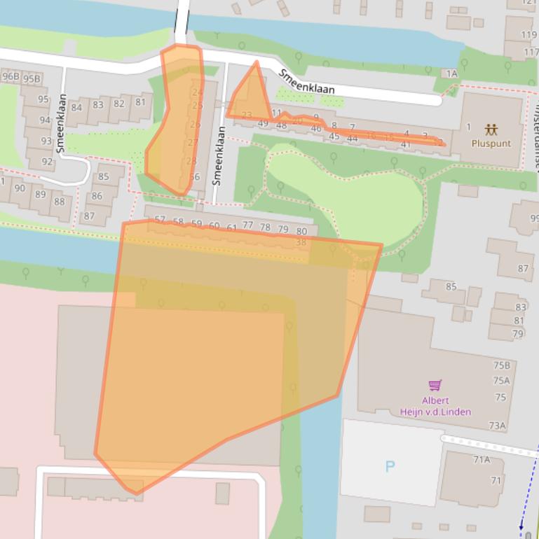 Kaart van postcodegebied 1182GD.