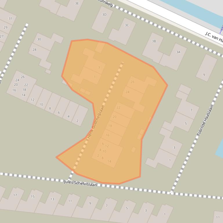 Kaart van postcodegebied 1187ET.