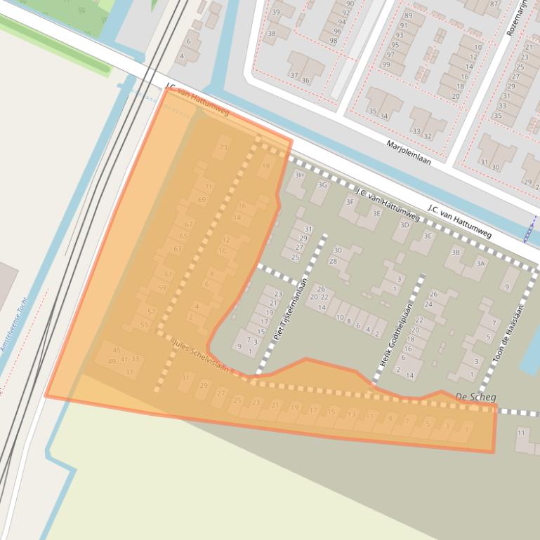 Kaart van postcodegebied 1187EW.