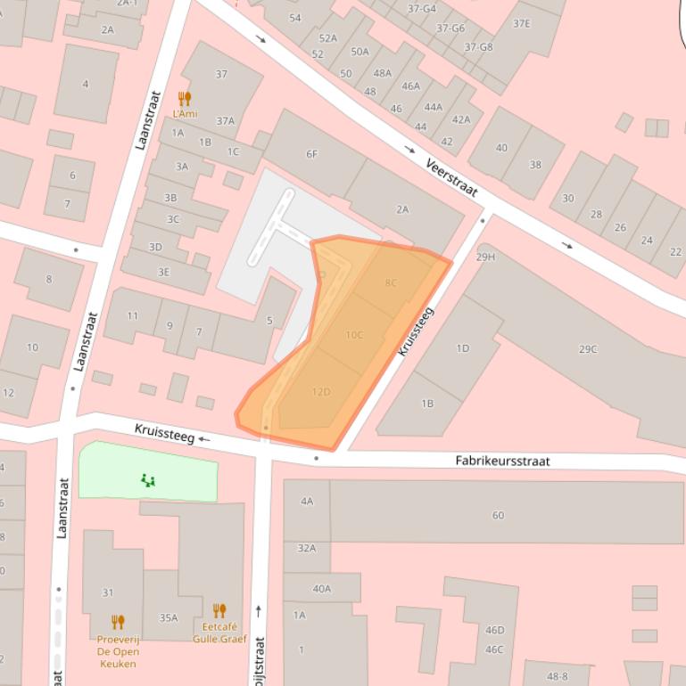 Kaart van postcodegebied 1211DG.