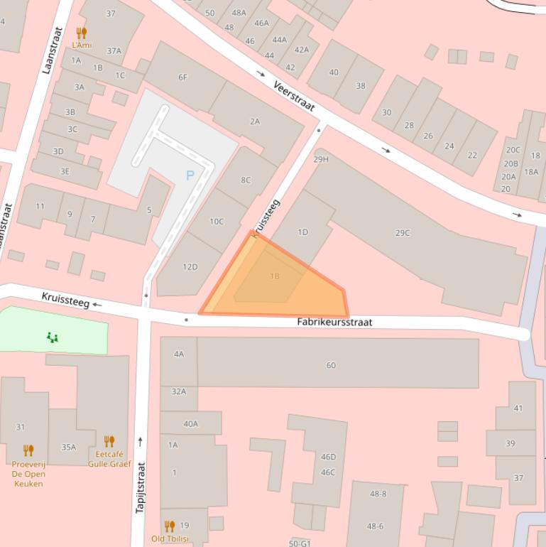 Kaart van postcodegebied 1211DH.