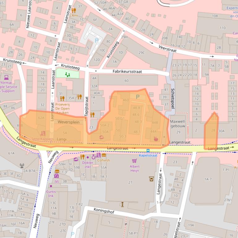 Kaart van postcodegebied 1211HA.