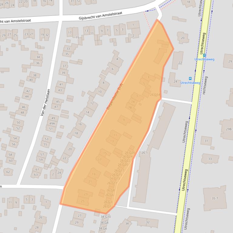 Kaart van postcodegebied 1213CM.