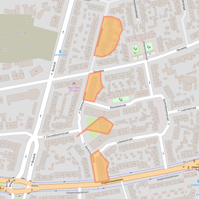 Kaart van postcodegebied 1214HT.