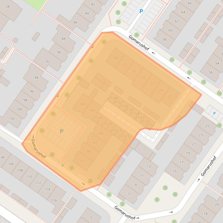 Kaart van postcodegebied 1216HL.