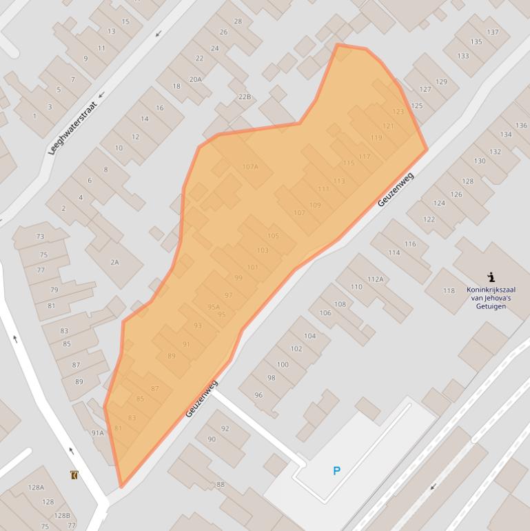 Kaart van postcodegebied 1221BM.