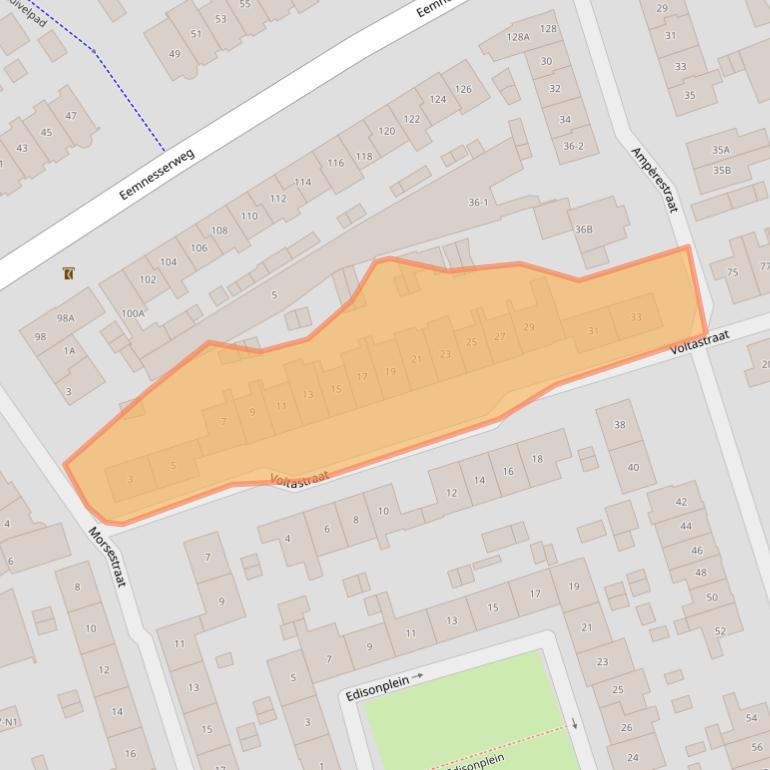 Kaart van postcodegebied 1221GB.