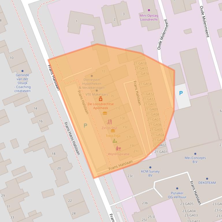 Kaart van postcodegebied 1231BA.