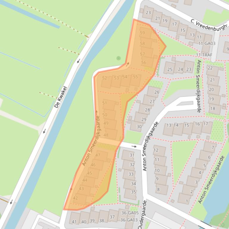 Kaart van postcodegebied 1241AW.